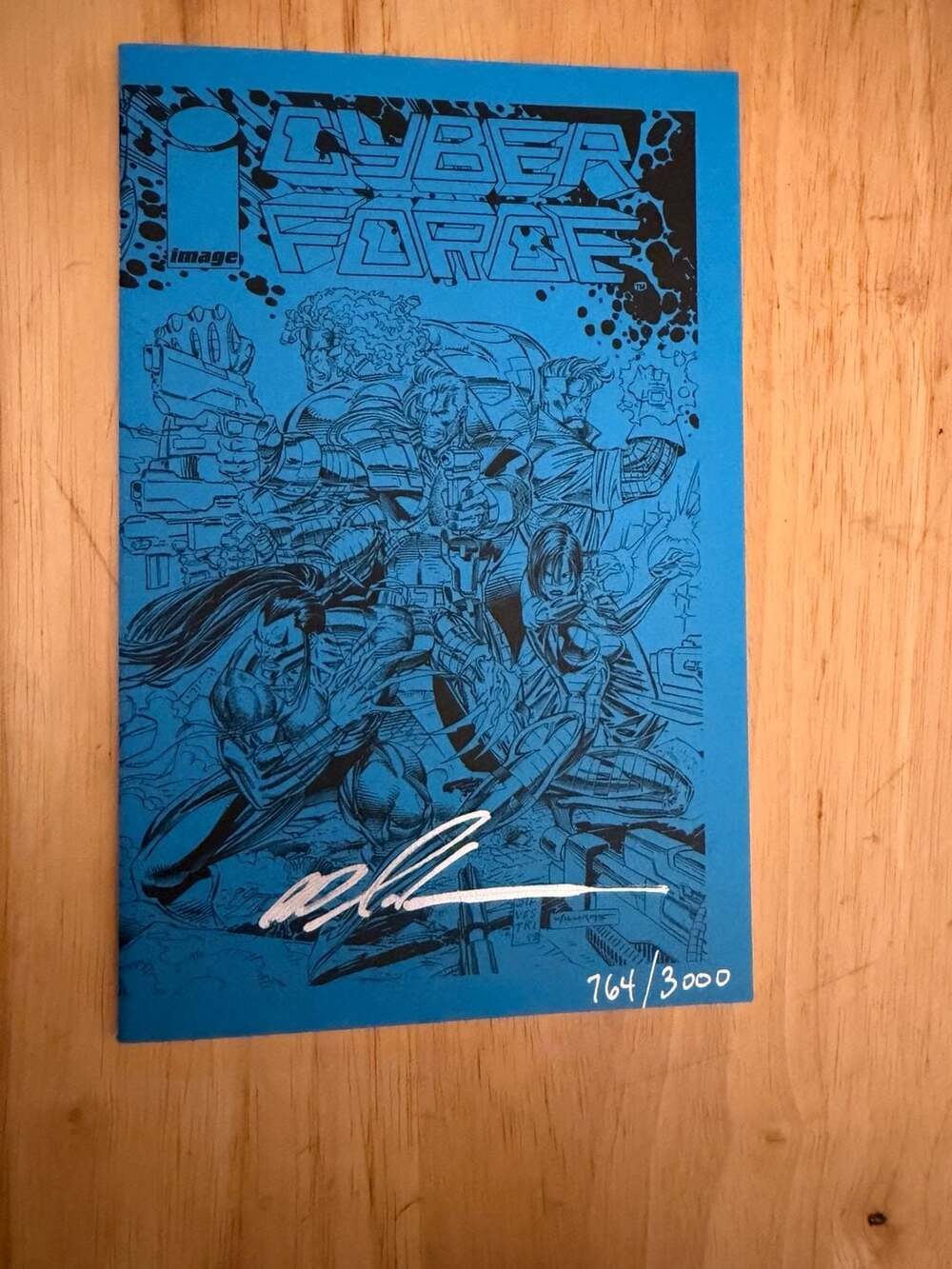 1992 Cyber Force #1 Blue Ashcan Preview Edition Signed by Marc Silvestri (Limite